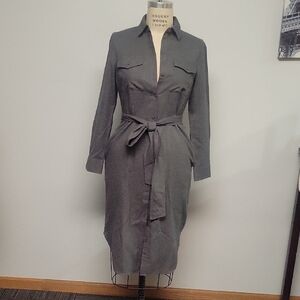 UNTUCKit Charcoal Long Sleeve Dress, Size 4